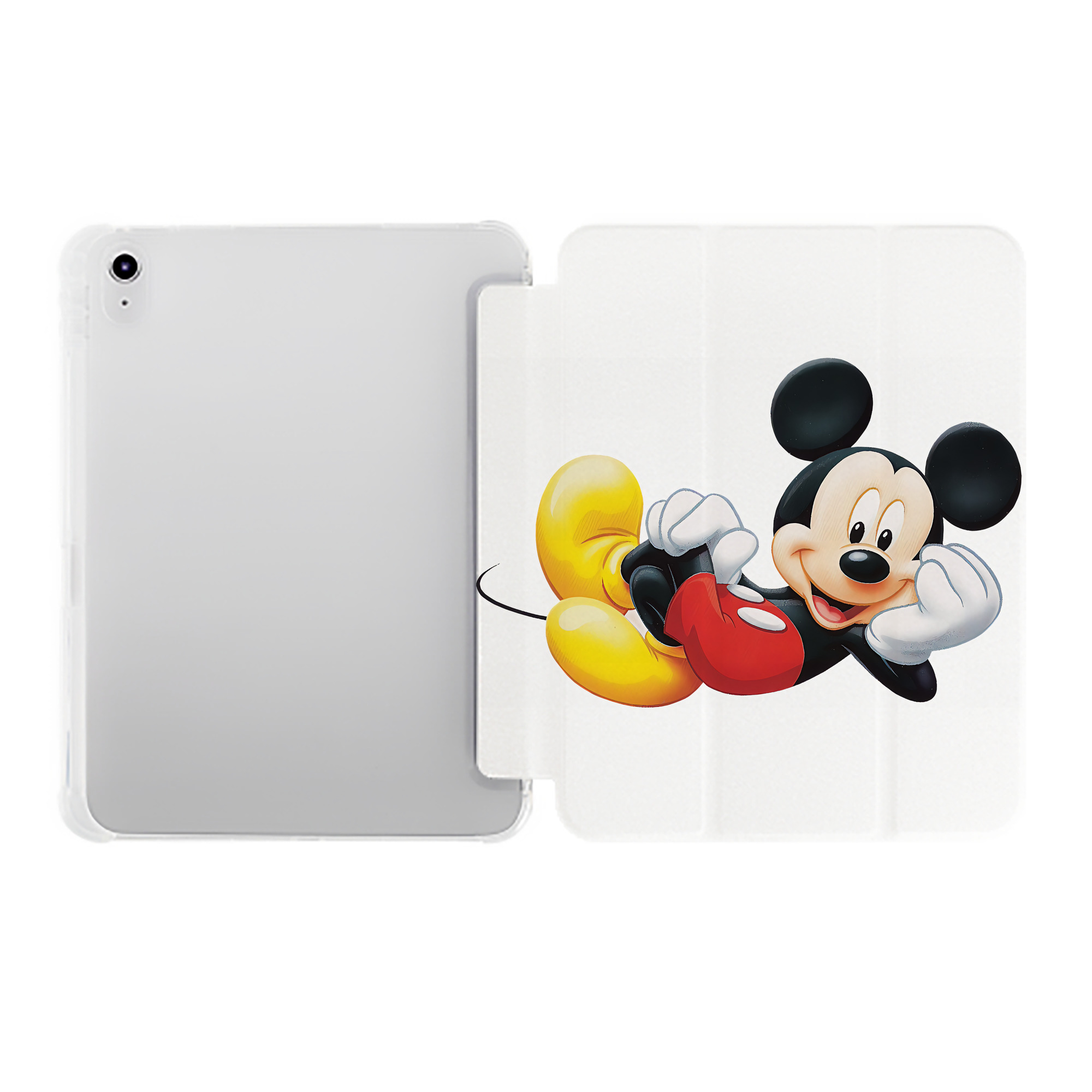 （画像用） ミッキーマウス Mickey Mouse IPad ケース ペン収納付き 三つ折りスタンド PUレザー×シリコン 対応機種9.5/10.5/10.9インチ